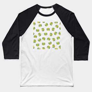 Cat in Glasses - Doodle Baseball T-Shirt